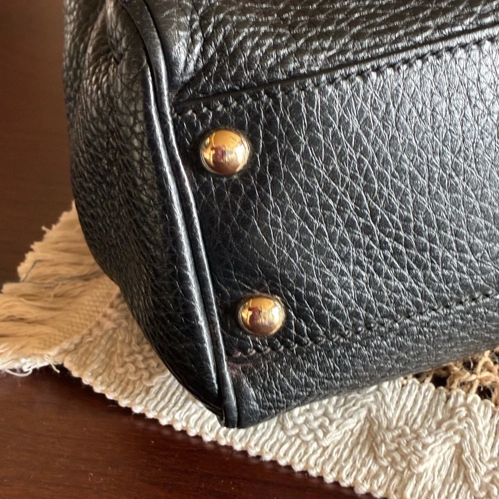 Gucci Taurillon Black Leather, Bamboo Top Handles/Shoulder Bag Tote - Picture 15 of 16